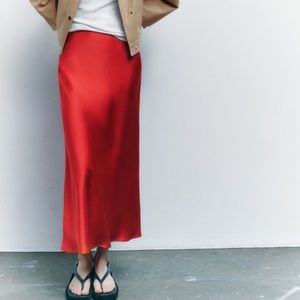 Red Midi Skirt